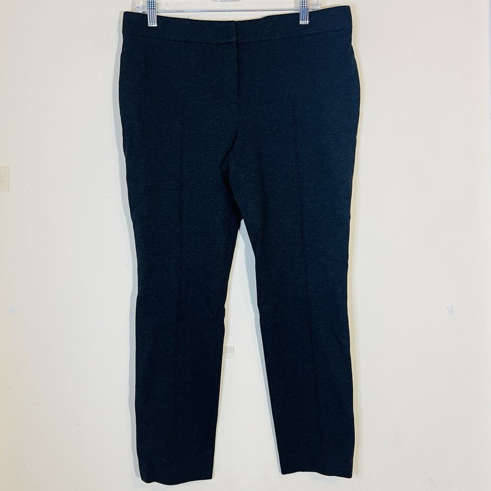 Akris Punto Dress Pants Womens 12 Cropped Straight Charcoal Gray Office Chic